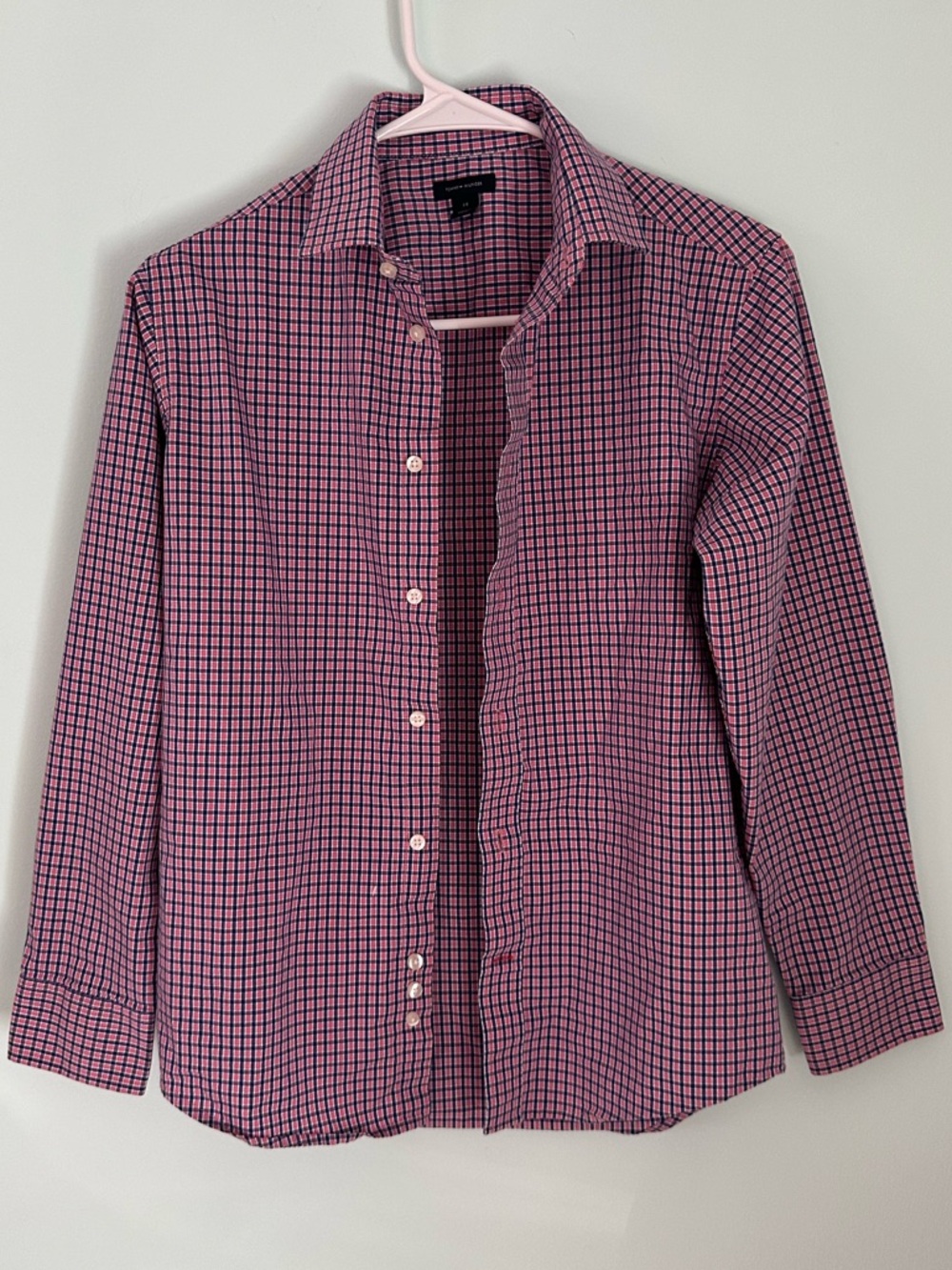 Boy’s Tommy Hilfiger Pink and Navy Button-Down Shirt